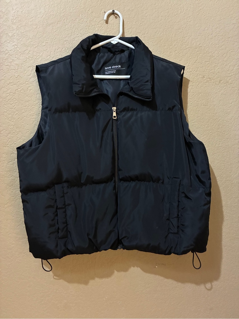 Love Streak Black Sleeveless Puffer Vest